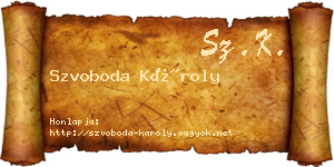 Szvoboda Károly névjegykártya